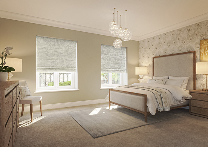 Crushed Velvet, Ivory - Roman Blind - Image 6